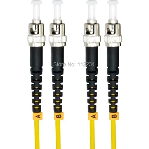 20Meters ST to ST Singlemode Duplex Optical Fiber Patch Cord Cable,ST/PC-ST/PC,3.0mm,9/125,ST-ST 20M