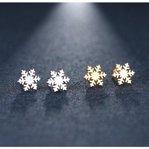 2021 France Simple Design 316L Stainless Steel Stud Earring for Women Man Snow Gold and Silver Color Lovers Engagement Jewelry