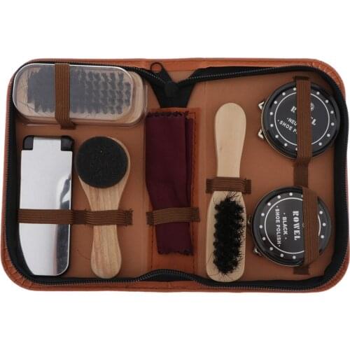 2x Shoe Shine Care Kits Shoe Cleaner Kit With Storage Case Shoes Daily Care