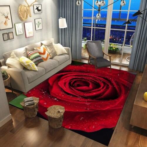 3D Home wedding rose carpet bedroom living room large size rugs Parlor hallway Non-slip Kitchen Floor Mat Rugs Decorative Custom