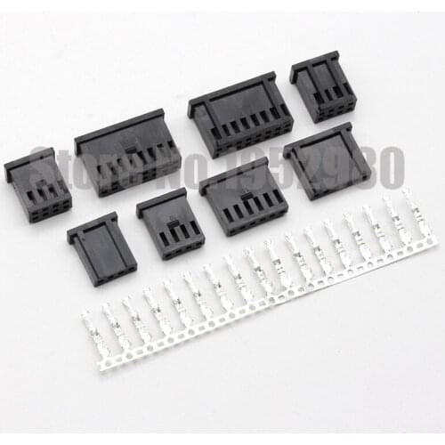 50 sets AMP/TE Connector 2.54MM Pitch Black Female Housing+Metal Pins Terminals Replacement of 280514