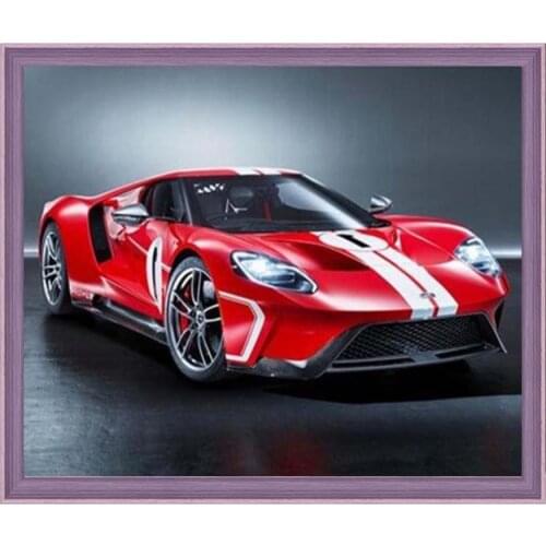 5D Diy Diamond Painting Cross Stitch Cool Red Sport Car Full Round Diamond Embroidery Mosaic Pictures of Rhinestone Decor