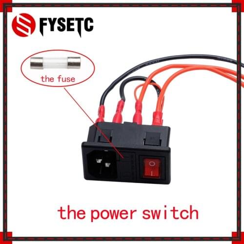 2pcs The Power Switch 220V/110V 15A Short Circuit Protection Safety Switch Power Socket For 3D Printer Parts