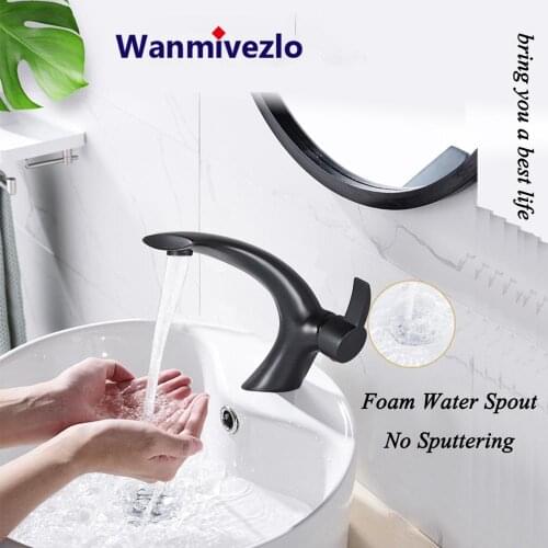 Blacken Basin Faucets Single Lever Bathroom Basin Faucet Deck Mount Basin Mixer Taps Brass Hot And Cold Basin Washing Taps