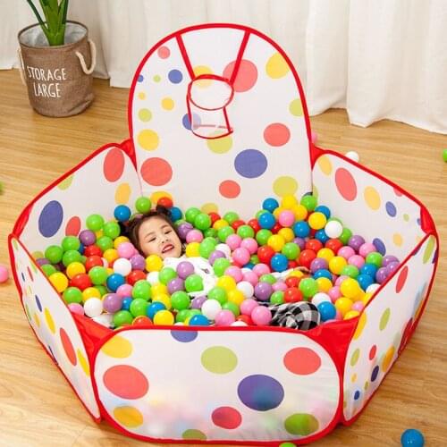 Playpen For Children Tent Baby Ball Pool Playground Pit with Basketball Hoop Portable Kids Balloons Toys Dry Pool Birthday Gift
