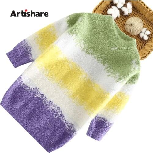 Kids Dresses For Girls Patchwork Girls Sweater Dress Kids Spring Autumn Kid Knitted Dress Casual Style Childrens Clothing