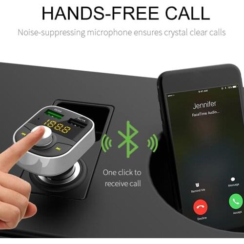 Fm Transmitter QC3.0 Fast Charging FM Modulator Car Charger Hands Free Car Bluetooth MP3 Player Transmiter MP3 Music Player