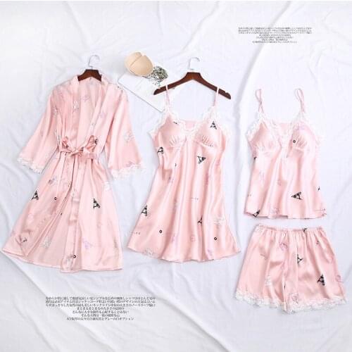 HUAZHENMIAN Women's Silk Pajamas