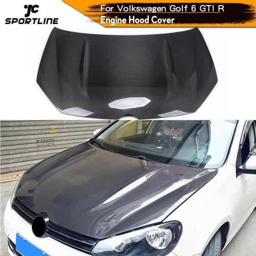 Carbon Fibe Engine Hood Cover Bonnet for Volkswagen VW Golf 6 GTI R 2010 2011 2012 2013 Car Stying Hood Bonnet