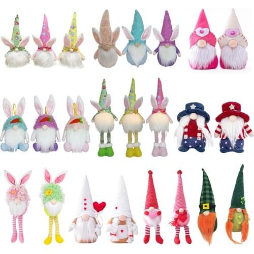 32 Styles Easter St Patricks Gnome Faceless Doll Irish Festival Lucky Clover Bunny Plush Dwarf St Patricks Day Easter Decor