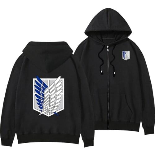 Attack on Titan zipper Hoodie scouting legion print Jacket Shingeki no Kyojin cosplay costume men women Streetwear Coat