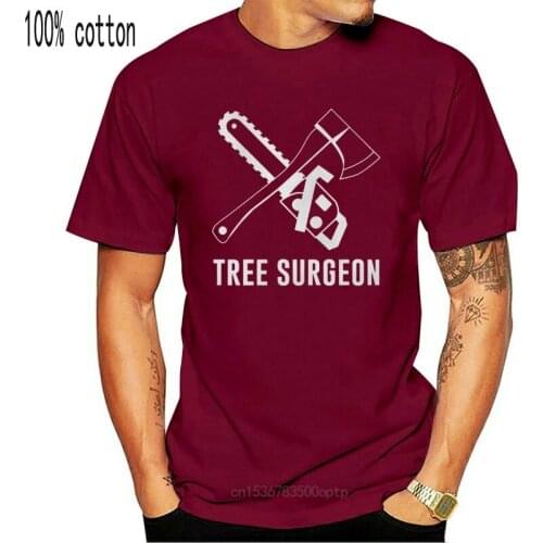 Summer Casual Man T Shirt Good QualityTree Surgeon Tshirt Funny Mens Axe Chainsaw T Shirt Funny Lumberjack Tree PT21 T-shirt