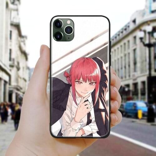Makima Chainsaw Man art design Soft Silicone Glass Phone Case Cover Shell For iPhone SE 6 6s 7 8 Plus X XR XS 11 12 Mini Pro Max