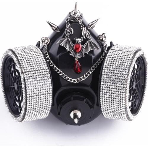 Cosplay Masks With Rivets Bat Accessories Halloween Mask With Chain 2 Canisters 1 Valve Steampunk Mask Popular Fashion Party