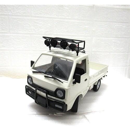 Metal Luggage Roof Rack Bracket Shelves with Car Lights for D12 WPL RC Car Upgrade Accessories