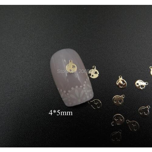 MS342-2 100pcs Gold Cute Christmas Balloon Metal Sticker Nail Art Metal Sticker Nail Art Decoration Non-adhesive Sticker