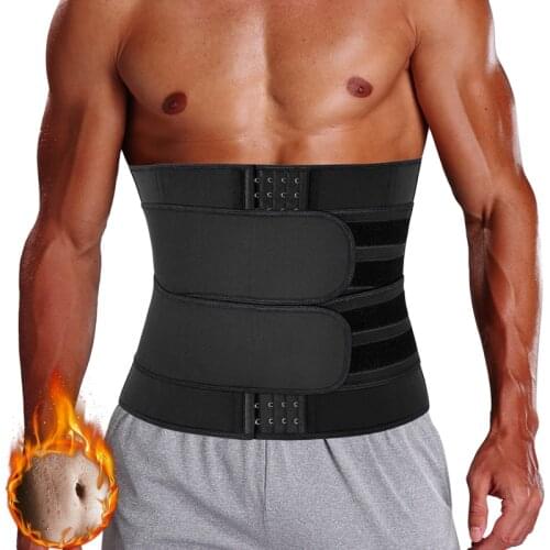 Mens Waist Trainer Fitness Trimmer Belt Sauna Corsets For Abdomen Slimming Body Shaper Weight Loss Sweat Workout Fat Burner