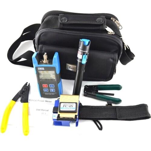 FTTH Tool Kit with Optical Fiber Cleaver Cutter and Fiber Optic Power Meter TL510 and 1mw VFL Laser Pen Tester