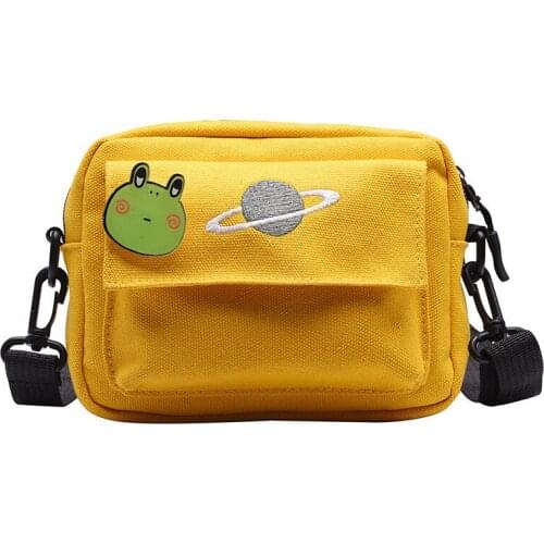 Novelty Small Crossbody Bag With Cross Arm Canvas Satchels Womens Single Korean Summer Foreign Style Square Shoulder Handbags