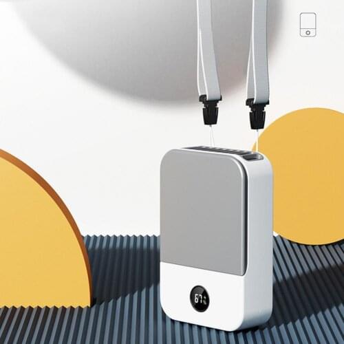 Portable Wearable LED Display Rechargeable Cooler Cooling Fan for Office