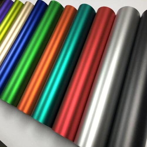 Various Colors Red Blue Gold Green Purple Matte Satin Chrome Vinyl Car Wrap Film Sticker Decal Bubble Free Car Wrapping Styling