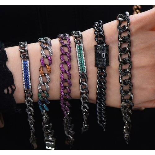 GODKI Luxury Hiphop Cuban Link Chain Bracelet Iced out Bling Chunky Women Cuban Bracelets For Women wedding party Gift