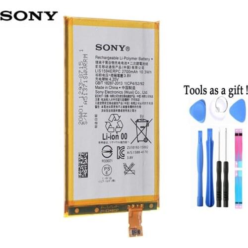 Sony 100% Original 2700mAh LIS1594ERPC Battery For SONY Xperia F5321 Z5C Z5 mini E5823 Z5 Compact Genuine C6 F3216 F3215 F3216Xc