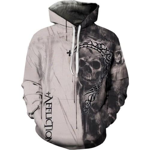 2021 New Fashion Men/Women 3d Hoodies Skull in a suit Skulls Print Hooded Sweatshirts Hoody Hip hop Tops male jacket