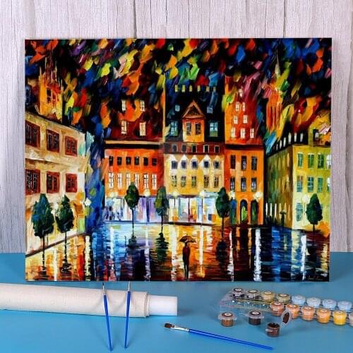 In The Old City DIY Painting By Numbers Complete Kit Acrylic Paints 50*70 Canvas Pictures Paintings Crafts For Adults Art