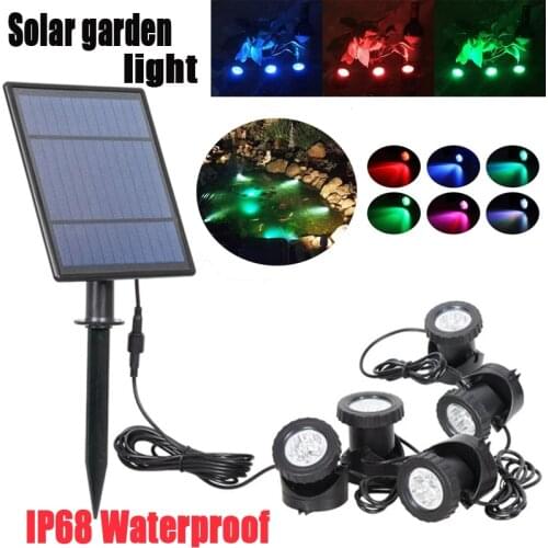 Underwater Solar Light Waterproof IP68 RGB Submersible Spot Light for Swimming Pool Fountains Pond Aquarium Lamps