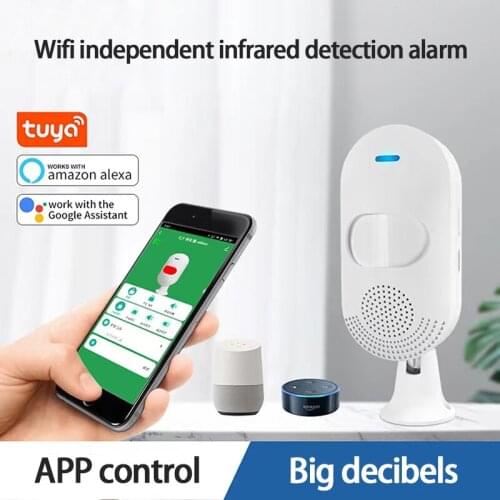 WIFI Infrared Sensor Alarm Work With Google Home Tuya Smart APP Control Safety Alarm Infrared Detector Battery Charger Universal