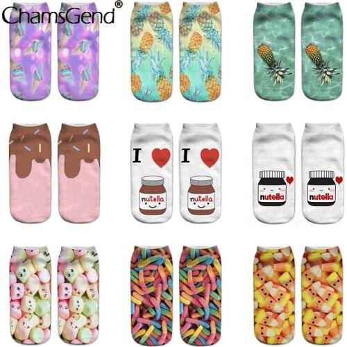 Funny Unisex Men Art Socks Women 3d Print Ankle Socks Cotton Art Short Socks For Women Men Cartoon Print Funny Sock Dropshipping