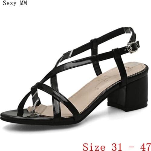 Women Gladiator Sandals High Heels Peep Toe Pumps Summer Shoes Woman High Heel Sandals Plus Size 31 - 40 41 42 43 44 45 46 47