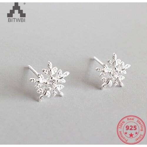 New Fashion 925 Sterling Silver Earring Cute Snowflake Zircon Earrings For Women Jewelry Christmas Gift