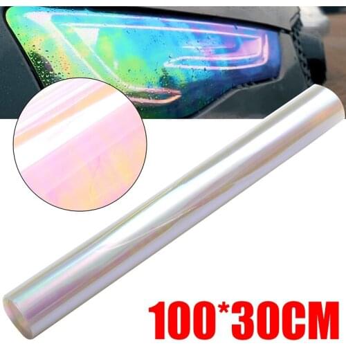 100x30cm Headlight Taillight Color-Changing Film Transparent Tint Vinyl Wrap Sticker Light Film Car Accessories