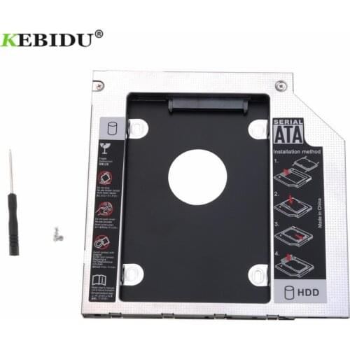 2nd HDD Caddy 12.7mm 9.5mm Aluminum Optibay SATA 3.0 Hard Disk Drive Box Enclosure DVD Adapter 2.5 SSD 2TB For Laptop CD-ROM