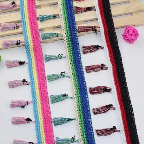 43yards New Arrival 6.8cm Broom Tassel Lace Fabric Decorative Fringe Braid Trimming Ribbon Fabric Sewing Applique Accessories