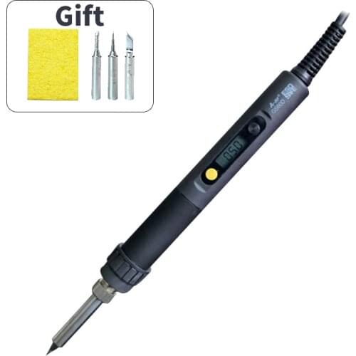 A-BF GS60D 60W 836D 60W 220V Digital LCD Temperature Adjustable Soldering Iron 110V 60W Gift 3 Soldering iron tips and sponge