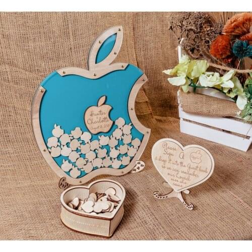 Apple Wedding Guest Book, Wedding Guest Book Alternative, Rose Gold Apple Wedding Guest Book ,Apple Drop Box ,Alternative Weddin
