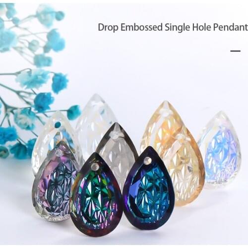 Astrobox New Fancy K9 Gem Glass Single Hole Pendant Drop Rhinestone Transparent Beads Scattered DIY Jewelry Making Holiday Gifts