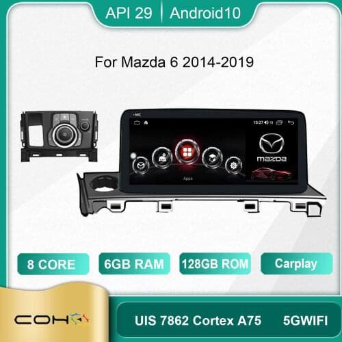 For MAZDA 6 2017-2019 Android 10 Octa Core 10.25 Inch Car Stereo Multimidia 1Din Car Radio