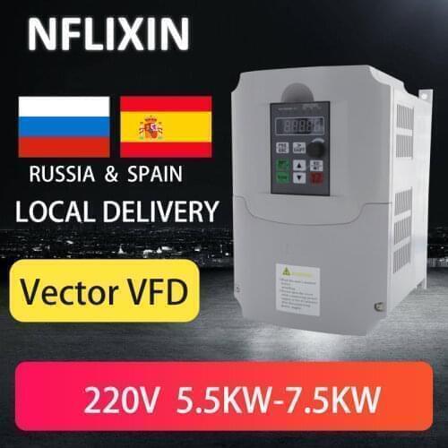 Local delivery in Spain and Russia,220v 5.5kw-7.5kw Vfd Variable Frequency Drive Inverter 220v three output