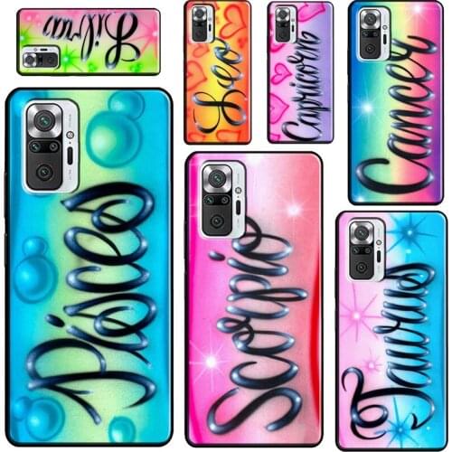 Aquarius Taurus Virgo Constellation For Xiaomi Redmi Note 10 Pro 7 8 9S 8T Note 9 Pro Case For Redmi 9C 9T K40 9A Back Cover