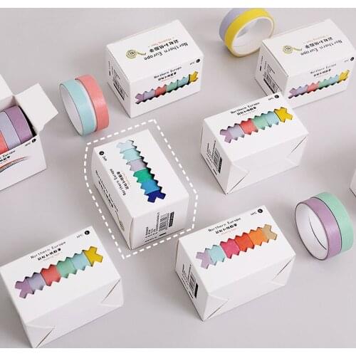 5PCS/Lots Rainbow Color DIY Decorative Scotch Tape Solid Color Washi Tape Diary Journal Scrapbooking Sticker Masking Stationery
