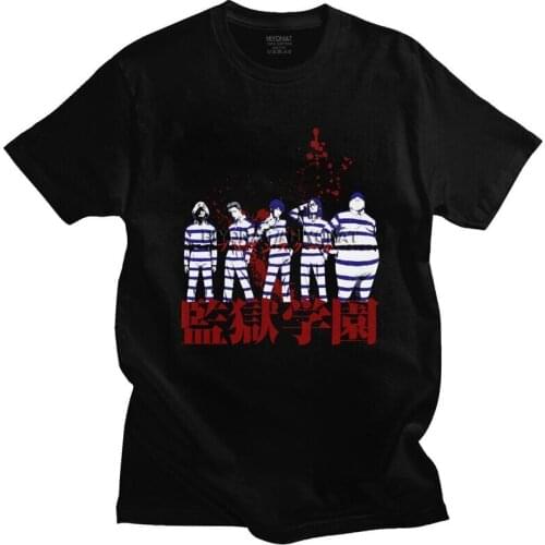 Mens Prison School T Shirt Short Sleeves Cotton Tshirts Unique T-shirt Designer Japan Anime Manga Tee Oversized Apparel