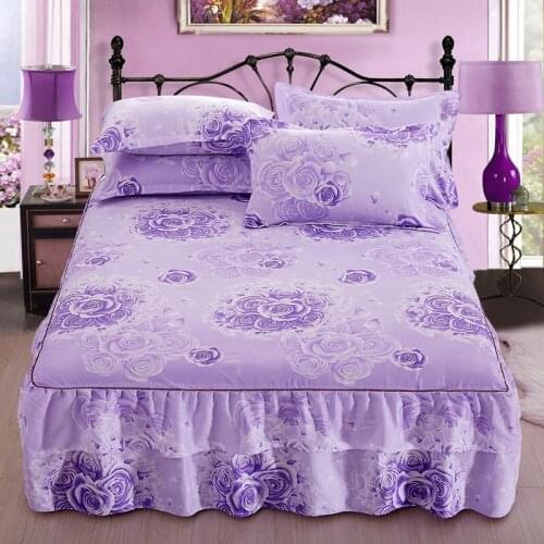 Home Textiles Korean Style Cloud Bedspread Bed Skirt Twin/Full/Queen/King Size 3pcs Printing Bedding Bed Cover Pillowcases