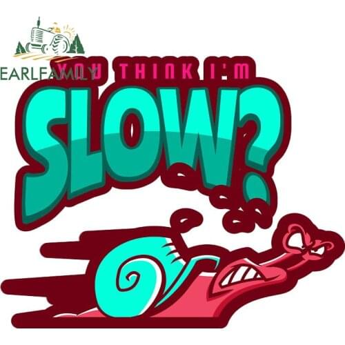 EARLFAMILY 13cm x 10cm Schnelle Cartoon Car Sticker Snail Turbo Waterproof Decals JDM VAN Car Accessories Motorcycle Decor