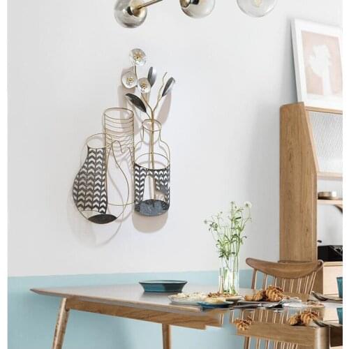 European Wrought Iron Flower Wall Hanging Ornaments Art Home Livingroom Wall Sticker Decoration Hotel Wall Mural Pendant Crafts