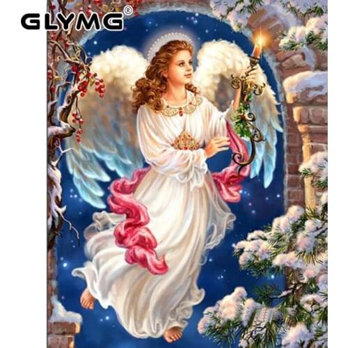 GLymg 5D Diy Diamond Embroidery Angel Girl Picture Diamond Painting Full Drill Rhinestones Craft Wall Stickers Home Decoration