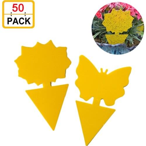 Catcher Fungus Gnats Butterfly Shaped Yellow Strong Glue Fruit Fly Garden Pest Control Dual Sided Sticky Traps For Aphids Insect